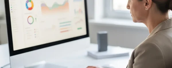 Directrice financière analysant des indicateurs de trésorerie sur écran, optimisation DSO entreprise